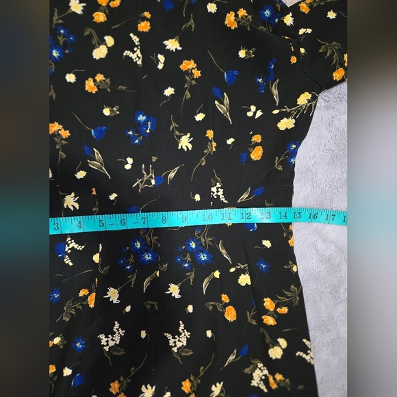 LAUTREAMONT Black Floral Black Long Sleeve Maxi Dress. Size 2 - Picture 12 of 12